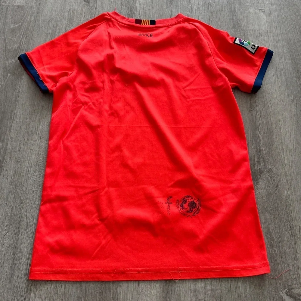 Nike FC Barcelona 2014-2015 Third Jersey Kids Orange Crimson Soccer Shirt LFP
